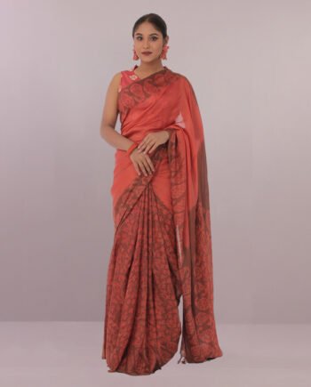 Crocosmia soft silk saree